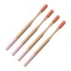 thumbnail image 5 of FELTECHELECTR 4 cepillos de dientes de bambú biodegradables, ecológicos, para viajes y uso doméstico (rosa), 5 of 6