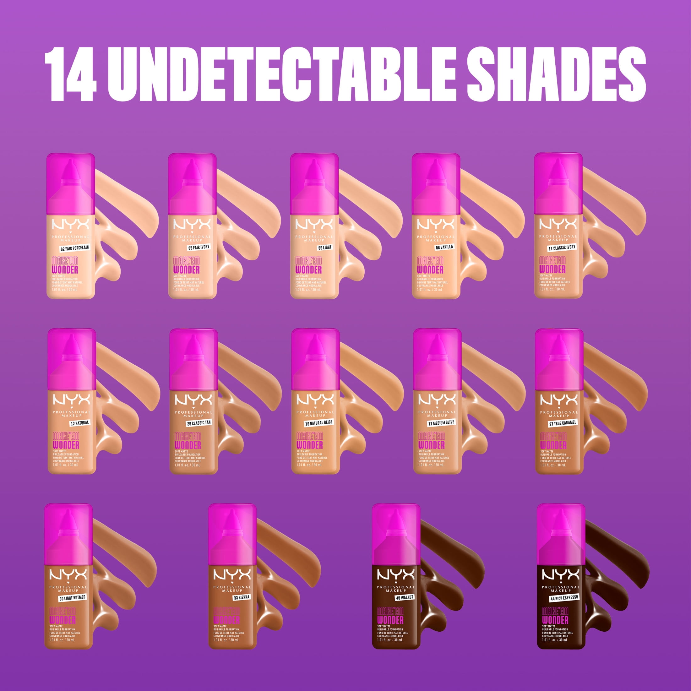 NYX Professional Makeup Make Em Wonder Foundation, Shade: Natural Beige Natural Beige 30 MLT
