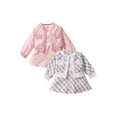 thumbnail image 3 of Douhoow 2Pcs Toddler Girl Fall Clothes,Floral Coat+Sleeveless A-Line Midi Dress, 3 of 9