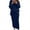 Navy, variant on Womens Autumn Winter Solid Color Sweater Sets Cable Knit 2 Piece Outfits