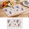 thumbnail image 6 of Colorful Stars Placemats Set of 4 Vintage Purple Yellow Red Star Shiny Diamonds Linen Texture Heat Insulation Washable Place Mats, Non-Slip Table Mats for Dining Table Party Kitchen,13x19 Inch, 6 of 9