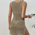 thumbnail image 4 of ASFGIMUJ Women Short Round Neck Hollow See Through Thin Suspender Short Dress Beach Dress, 4 of 7