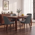 thumbnail image 6 of Modern Upholstered Dining Chairs Set of 4 — Fabric Padded Side Chairs with Solid Wood Legs for Kitchens and Dining Rooms, LightGrey, 6 of 11