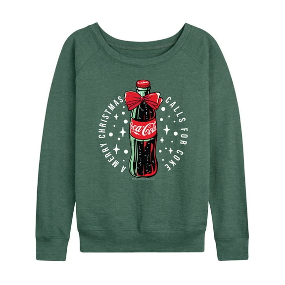 Coca-Cola - Happy Holidays Bottle - Women's French Terry Long Sleeve Pullover