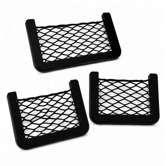 General Car Storage Net Mesh Pockets Organizer Universal Phones Holder Pocket 3 Pack