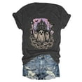 thumbnail image 5 of enyan Crew Neck Shirt Funny Family Party Celebration Short Sleeve Tee Pumpkin Graphic Cute Ghost Tops Womens Cute Halloween Shirts Grey,XXL, 5 of 5