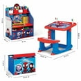 thumbnail image 6 of Spidey and His Amazing Friends 3-Piece Art & Play Toddler Room-in-a-Box by Delta Children – Includes Draw & Play Desk, Art & Storage Station & Fabric Toy Box, Blue, 6 of 9