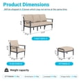 thumbnail image 6 of Sweecci 5 Piece Aluminum Patio Furniture Set with 5.1" Thick Cushions, Patio Conversation Sets with Ottomans, 3.3" Wide Armrests Outdoor Sectional Sofa Set for Porch, Backyard, Balcony,Khaki, 6 of 9