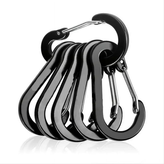 Multi-Use Carabiner Clip, 6 Pack Small Caribeener Clips, Mini Keychain Caribeaner Clip 2 inch, Aluminum D Ring Carabiners