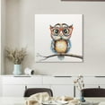 thumbnail image 3 of Mrs Owl Wall Art Funny Animal with Glasses Painting Colorful Animal Canvas Wall Art for Kids Children Bedroom Nursery Room Home Decoration Ready to Hang, 3 of 3