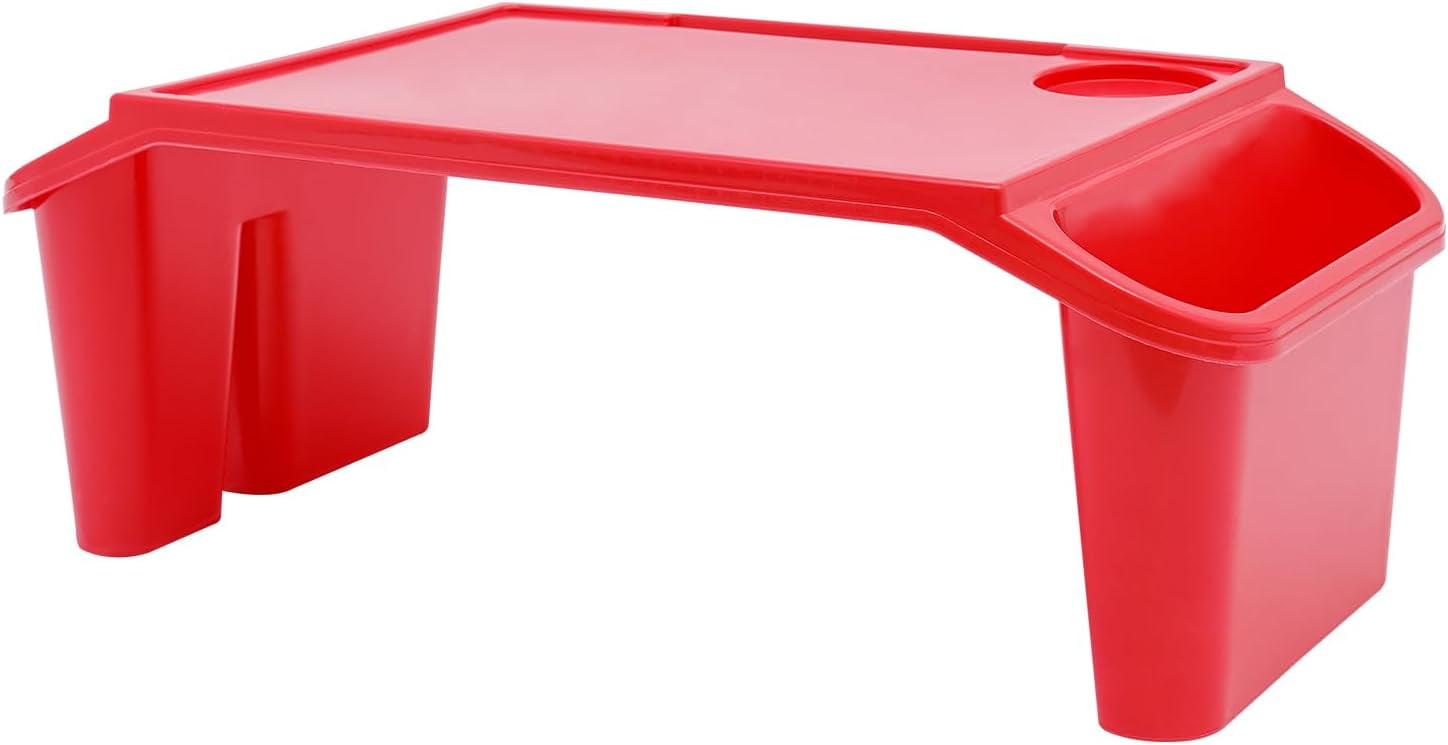 4/6/12pcs Kids Lap Desk Tray Plastic Breakfast Laptop Trays with Storage Portable Activity Table with Side Pockets/Slot Portable Lap Bed Table for Writing Eating Game Snacks