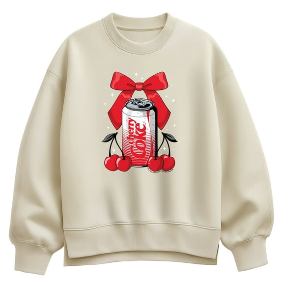 Coca-Cola - Coquette Cherry Coke - Ladies Oversized Fleece Crew Sweatshirt