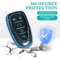 thumbnail image 5 of Key Fob Cover Compatible with Chevrolet Equinox Malibu Traverse Blazer Camaro Impala Cruze Volt Bolt Sonic Trax Tahoe Keychain Case Holder Protector,5-Buttons-Blue, 5 of 6
