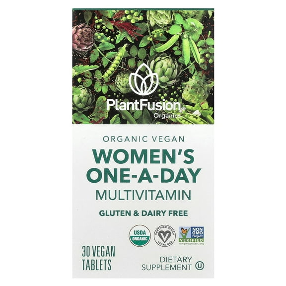 PlantFusion Women's One-A-Day Multivitamin, Organic Vegan, 30 Vegan Tablet