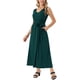 thumbnail image 4 of Vestido Maxi Sin Mangas para Mujeres Inspire Chic con Cintura Ajustable y Bolsillos M Verde Oscuro, 4 of 6