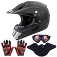 thumbnail image 1 of Casco de moto OUMURS para adultos, moto cross bike con gafas y guantes, color negro, 1 of 9