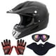 thumbnail image 1 of Casco de moto OUMURS para adultos, moto cross bike con gafas y guantes, color negro, 1 of 9