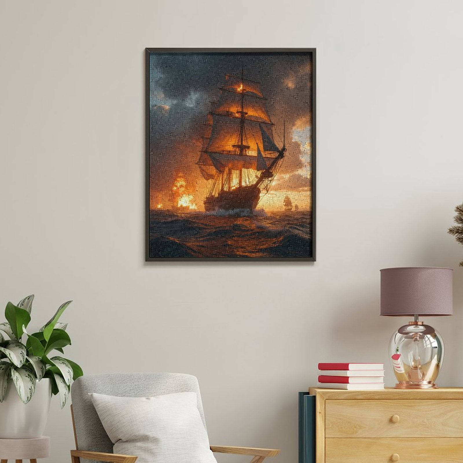 Paint by Numbers Kit for Adults, Historic Ship Sailing At Sunset Paint by Numbers, Easy Paint by Numbers Kit for Adults Beginner, DIY Adult Paint by Number Kits on Canvas, Home Decor