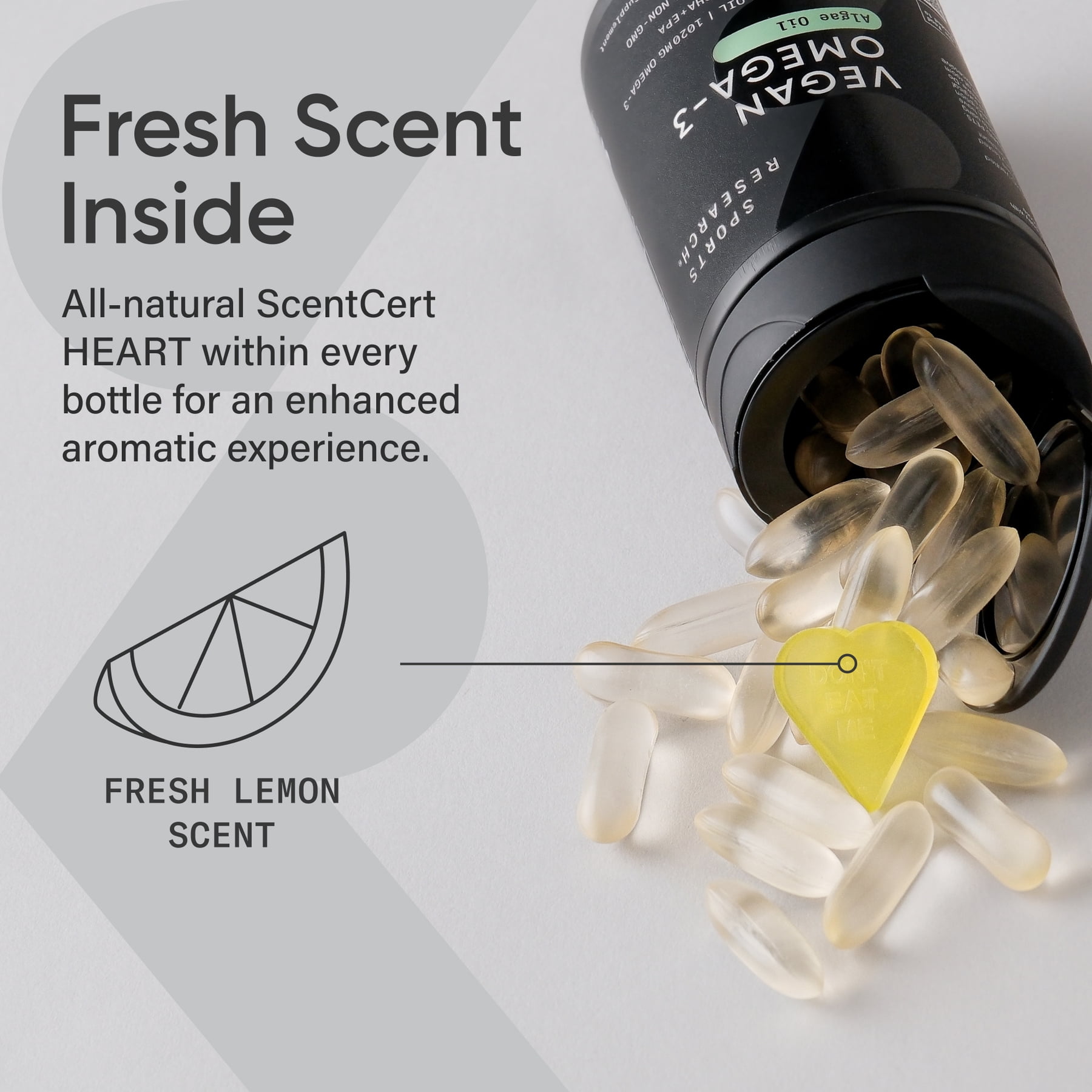 Sports Research® Highest Levels of Vegan Omega 3 DHA & EPA Softgel Fatty Acids (Carrageenan Free)