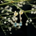 thumbnail image 3 of Rosec Jewels 0.75 CT Aquamarine and Diamond Teardrop Earrings, Aquamarine Drop Earrings for Women, March Birthstone Earrings, Diamond Hoop Earrings, 14K Yellow Gold, 3 of 8