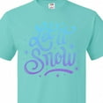 thumbnail image 4 of Inktastic Winter Let It Snow Lettering in Blue with Snowflakes T-Shirt, 4 of 5