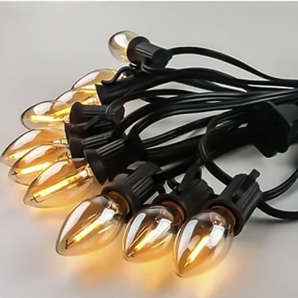 C7 LED Bulbs 0.5W, Amber Glow Night Lights, 2200K Warm Light, E12 Base, 5W Equivalent, Vintage Filament, Non-Dimmable 20Pack