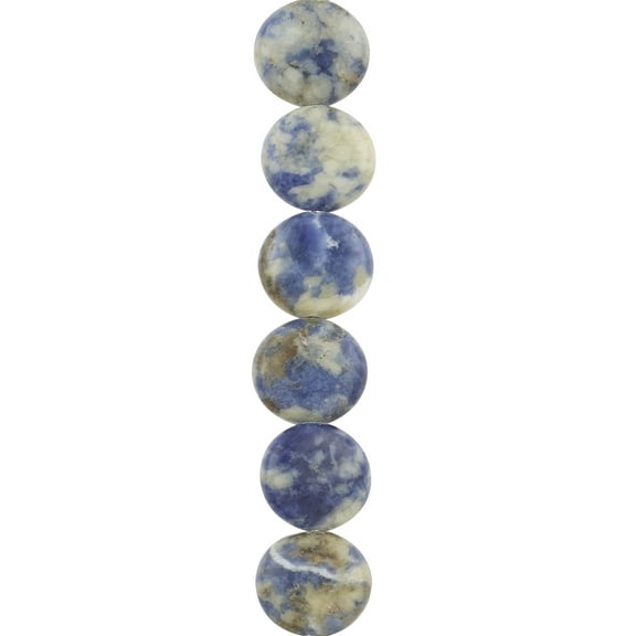 12 Pack: Sodalite Coin Beads - 14mm by Bead Landing