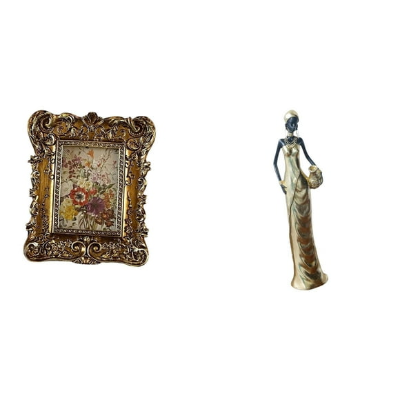 Marco de fotos,Marco de fotos retro Marco de fotos de mesa vintage,Marco de fotos adornado para colgar en la pared,decoración del hogar,Figura de escritorio,Artesanía de escritorio con