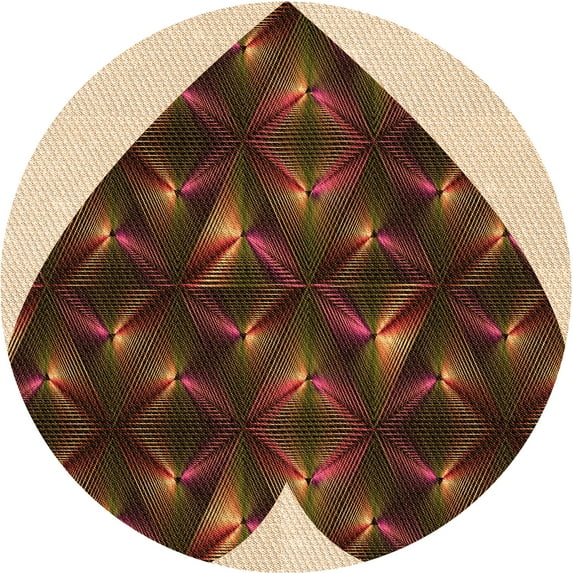 Ahgly Company Indoor Round Patterned Brown Sand Brown Area Rugs, 5' Round