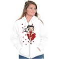 thumbnail image 4 of Retro Betty Boop Cartoon Hearts Zip Hoodie Sweatshirt Women Brisco Brands S, 4 of 5
