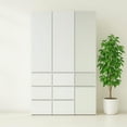 thumbnail image 2 of Elise Slim Modular Wood Closet Cabinet with Mirror in White, 2 of 15