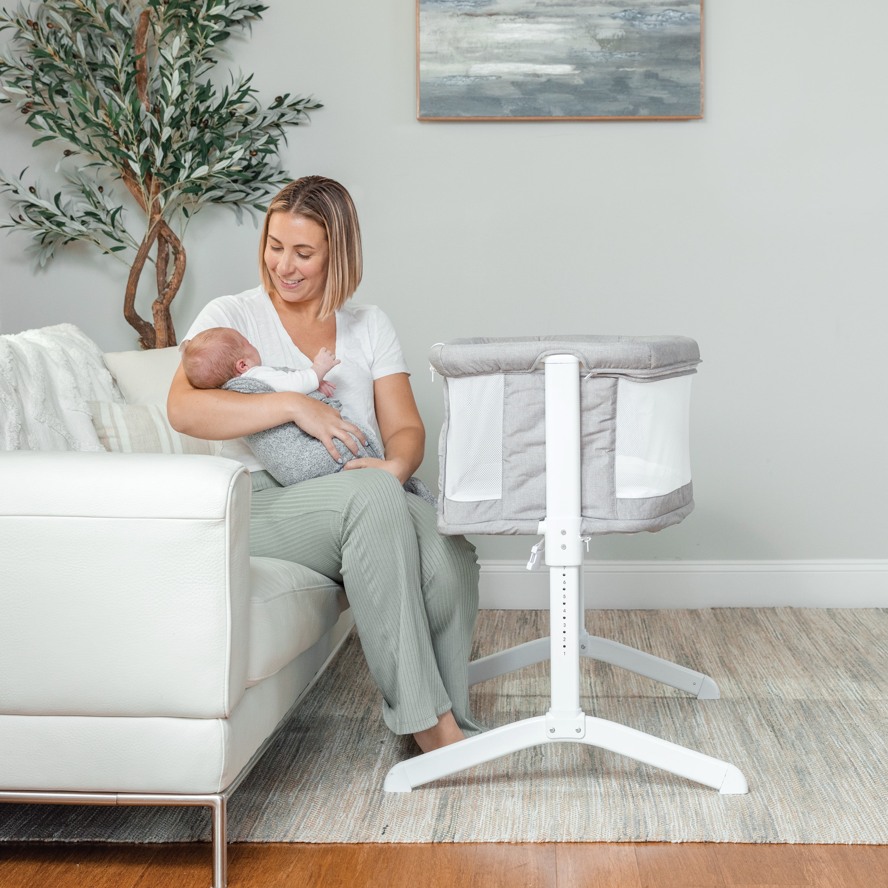 Baby Delight Beside Me Serenity Bassinet and Bedside Sleeper, Pebble Grey