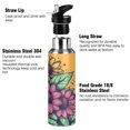 thumbnail image 3 of ALAZA Flowers Water Bottle Insulated Flask Stainless Steel Straw Lid 20 oz, 3 of 6