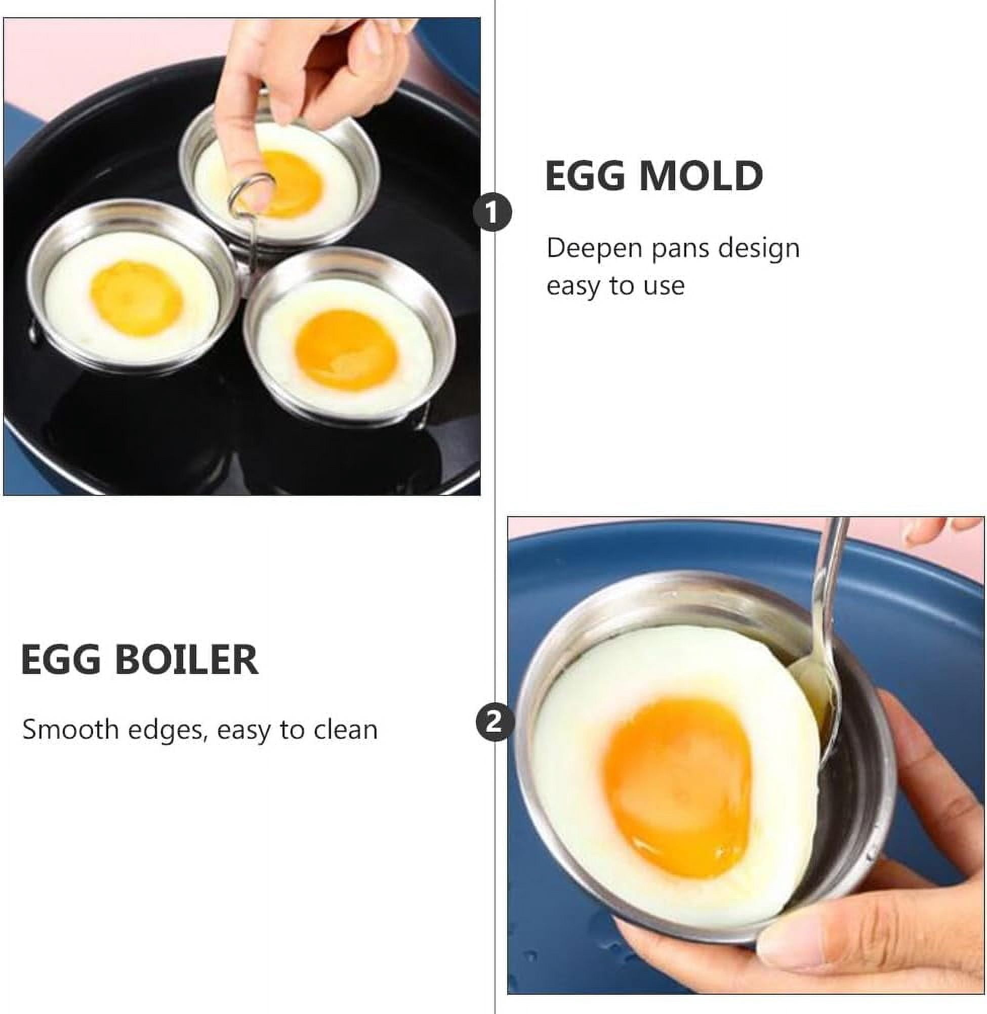 CATPAN Non-Stick Egg Poacher - Stainless Steel Insert with Pastry Brush for Perfect Poached Eggs