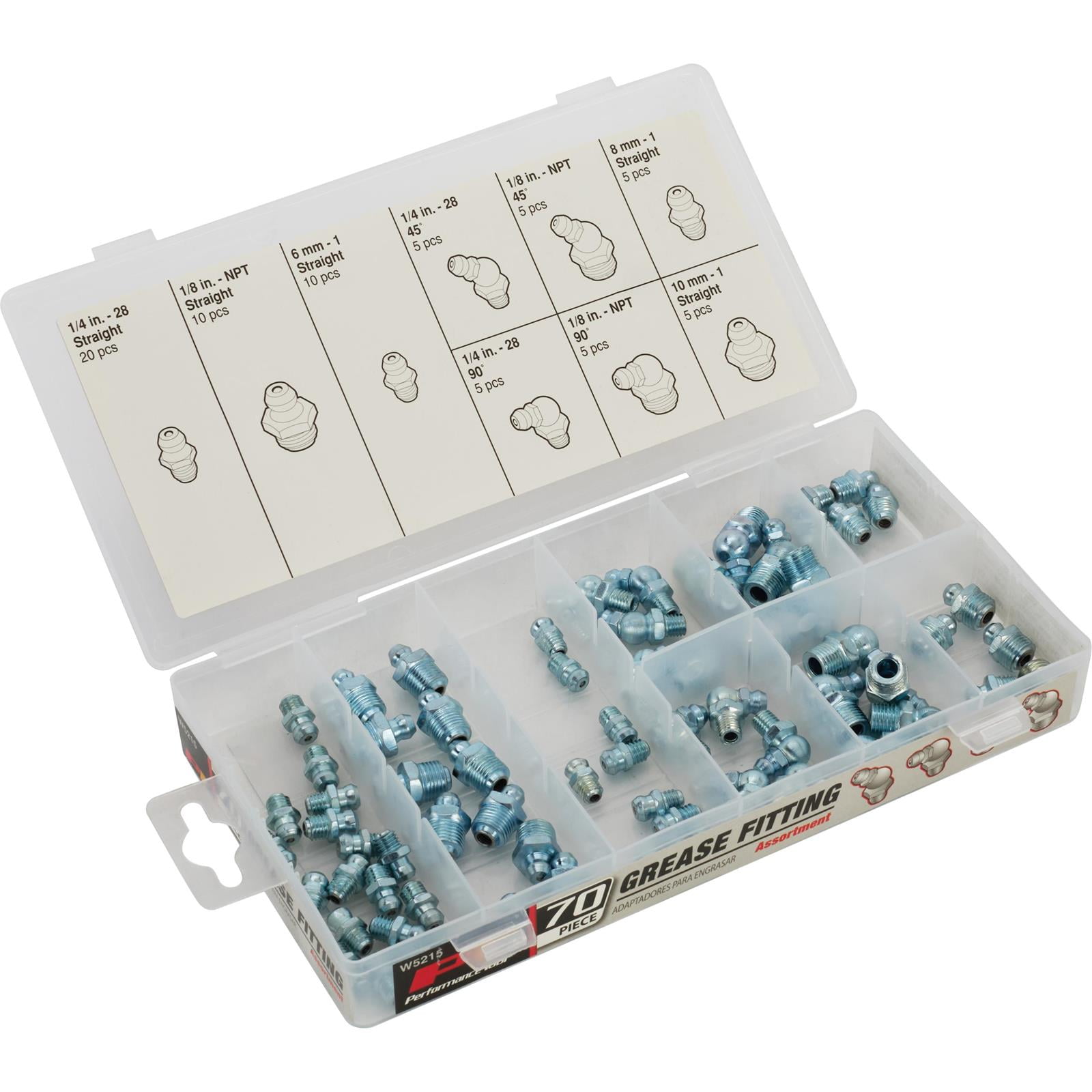Grease Zerk Fitting Assortment - 70 Piece