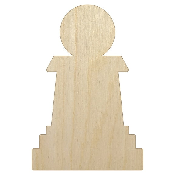 Chess Pawn Piece Wood Shape Unfinished Piece Cutout Craft DIY Projects - 4.70 Inch Size - 1/8 Inch Thick