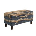 thumbnail image 2 of Jiueut Cherry Blossom Swirl Pattern Ottoman Cover Rectangular FIPStorage Ottoman Cover Rectangle Footstool Chair Slipcover Footrest Protector with Elastic Bottom for Living Dining Room, L, 2 of 7