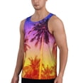 thumbnail image 2 of Fotbe Palm Trees at Sunset Pattern Men's Quick Dry Workout Tank Top Gym Muscle Tee Fitness Bodybuilding Sleeveless T Shirt Breathable Workout Shirt-4X-Large, 2 of 9