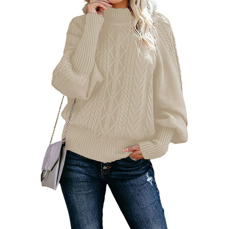 Capreze Women Oversized Turtleneck Chunky Pullover Sweaters Cowl