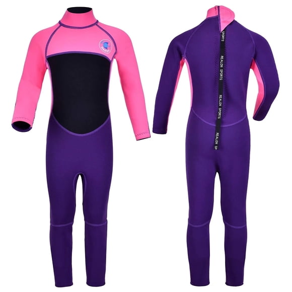 REALON Kids Wetsuit for Toddler Girls Boys and Youth,3mm Neoprene Swimsuits Children Wet Suits 2mm Shorty/Full Long Sleeve Back Zip in Cold Water Warmth for Swimming Diving Jet Skiing Surfing