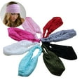 thumbnail image 3 of Naierhg Girl's Stretchy Wide Lace Headband Turban Headwrap Bandanas Hairband, 3 of 7