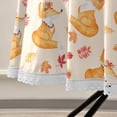 thumbnail image 5 of SKYSONIC Cute Cartoon Fox Round Tablecloth 60inch Indoor Wrinkle Free, Autumn Leaves Circular Lace Table Cover Washable for Kitchen Party BBQ Dining Decor, 5 of 7