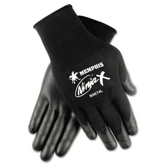 Ninja X Bi-Polymer Coated Gloves, X-Large, Black, Pair | Bundle of 2 Pairs