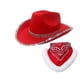 thumbnail image 2 of Sombrero de vaquero de Navidad, sombrero de de Navidad, novedad suave para mujeres y hombres con pañuelo, sombrero de Papá Noel para regalo de Estilo B Fernando Sombrero de vaquero, 2 of 8
