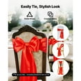 thumbnail image 4 of KFFKFF Satin Chair Sashes Bows, 50PCS Ribbon Ties for Chairs, 7 x 108 inch, Red Decorative Accents for Weddings, Baby Showers, Parties, Events, and Banquets, 4 of 8