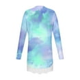 thumbnail image 6 of aohooy Long Sleeve Shirts for Teens Tie Dye Boho Casual Crewneck Tunic Lace Trim Hem Trendy Blouses Cute Fall Pullover Loose Soft Tops Mint Green,12-13Years, 6 of 6