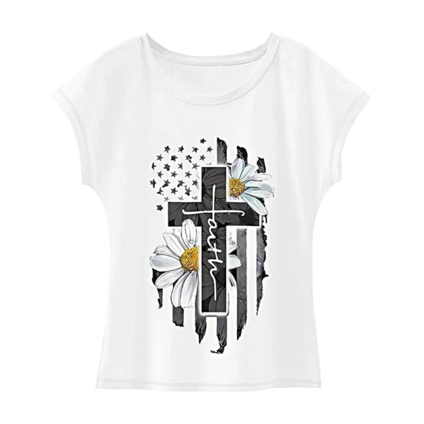 Camiseta para mujer, camisetas de verano, ropa de calle, camisa con cuello redondo para vacaciones, senderismo, oficina L