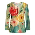 thumbnail image 5 of YOTAMI Printed Blouse for Women Plus Size Blouse for Daily Long Sleeve Button V-Neck Ruffled Comfy Tops Multicolor XXXL, 5 of 5