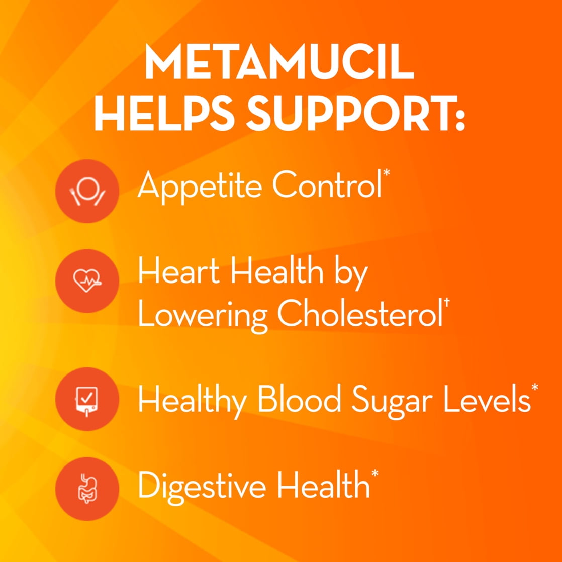Metamucil Fiber Supplement, Fiber Powder for Digestive Health, Psyllium Husk Powder, 48 Servings