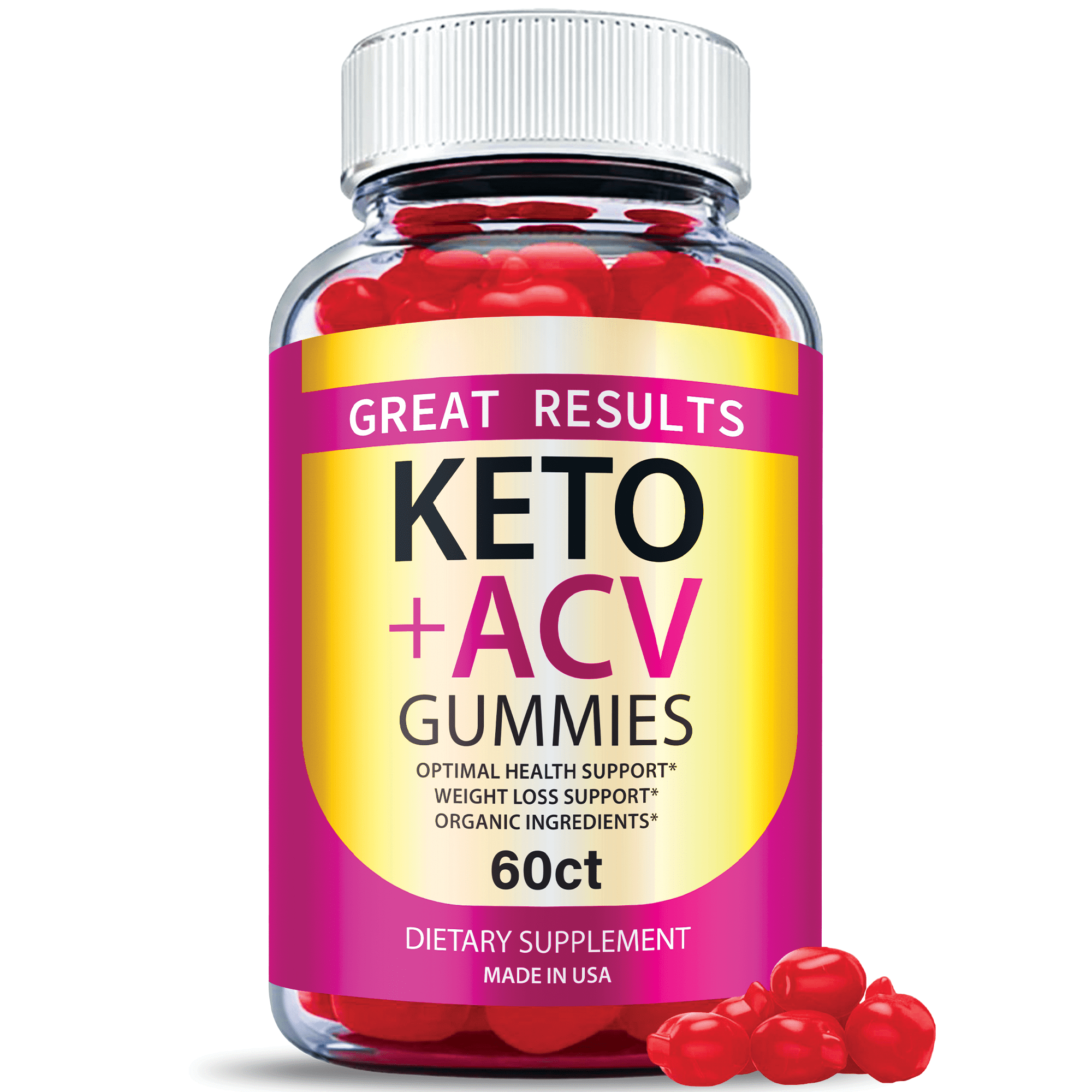 Great Results Keto ACV Gummies Vegan Apple Cider Vinegar 60 Gummies